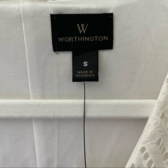 Worthington women’s Ivory lace drop shoulder flutter sleeve shift dress, small - Picture 3 of 8